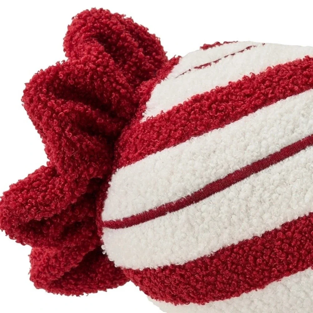 My Texas House Candy Cane‎ Decorative Pillow Christmas Holiday Chenille Plush